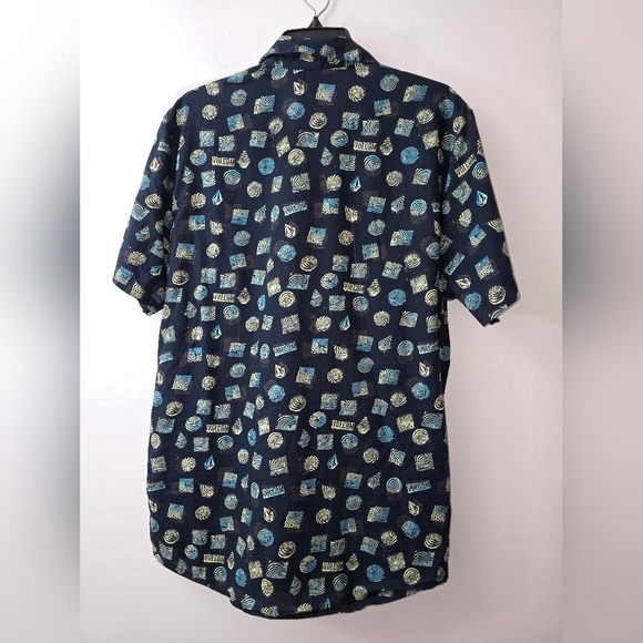 Volcom Warbler Woven Button Up Short Sleeve Geometric Shirt 100% Cotton … - Picture 5 of 5